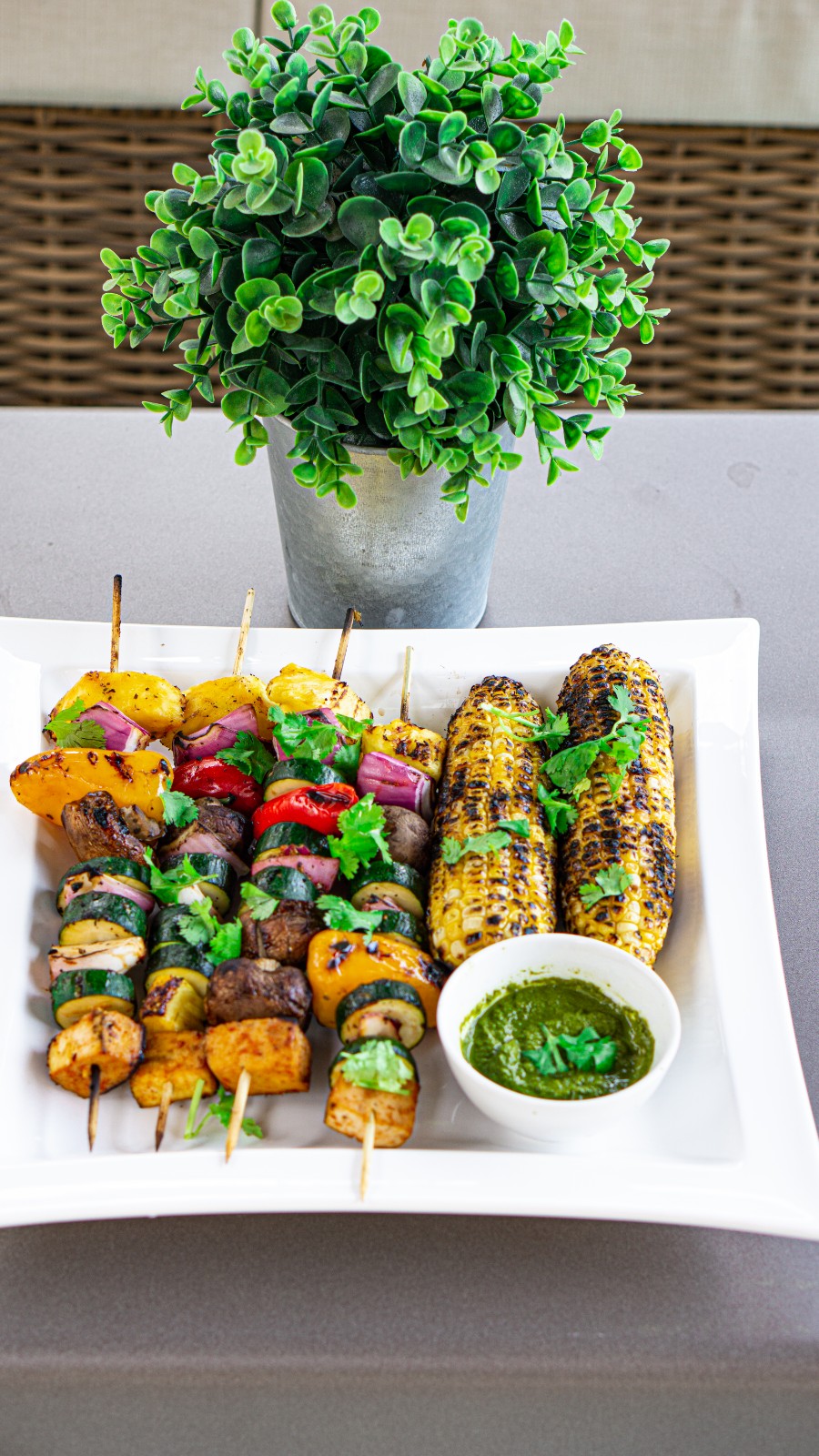 BBQ Veggies & Tofu Skewers