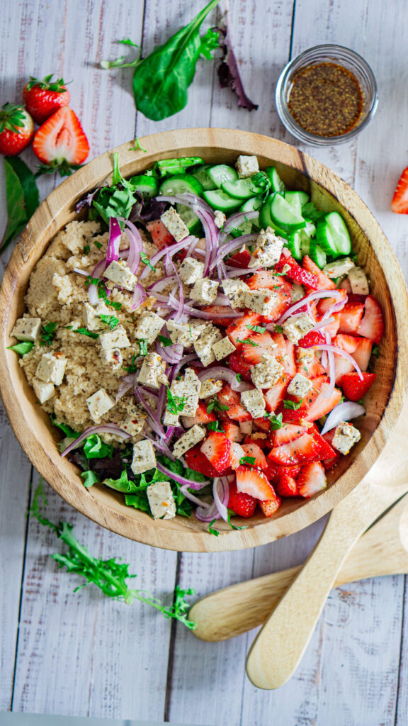 Strawberry Salad with Vegan Tofu Feta